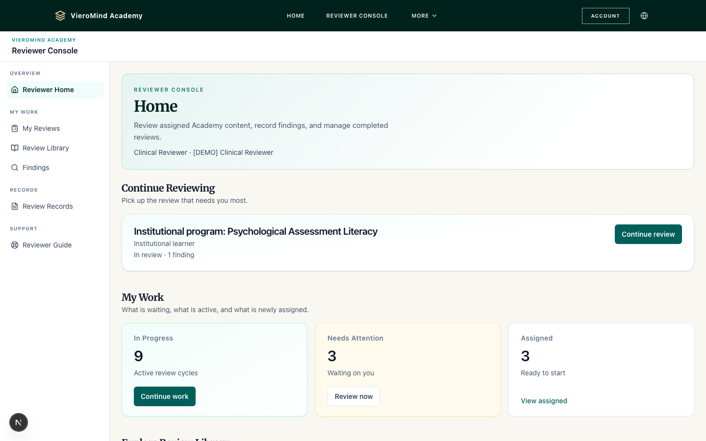Assigned educational review with structured prompts